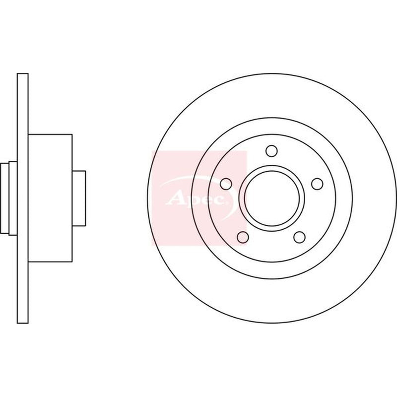 Apec 2 x Solid Rear Brake Discs DSK2678