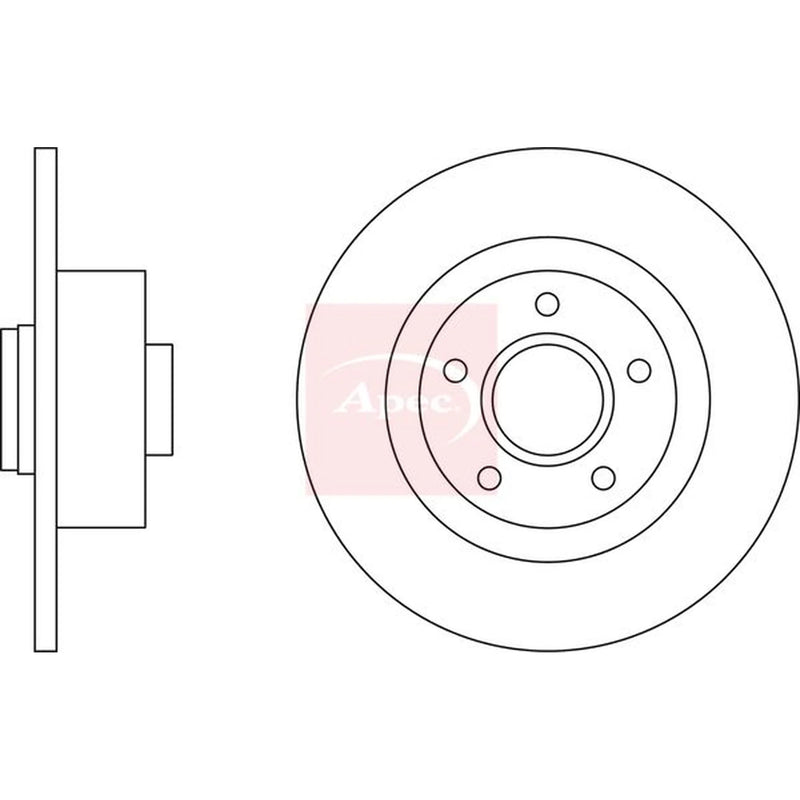 Apec 2 x Solid Rear Brake Discs DSK2678