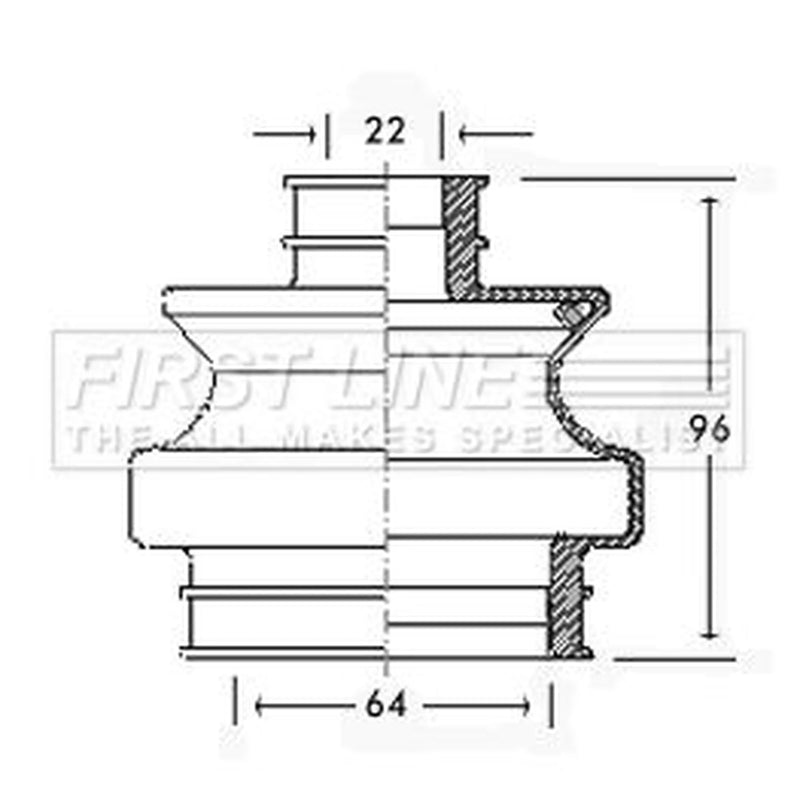First Line Drive Shaft Bellow Kit Rear Left FCB2306