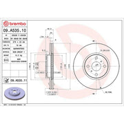 Brembo 2 x Internally Vented Front Brake Discs 09.A535.11