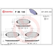 Brembo 4 x Front Brake Pad Set P85144X