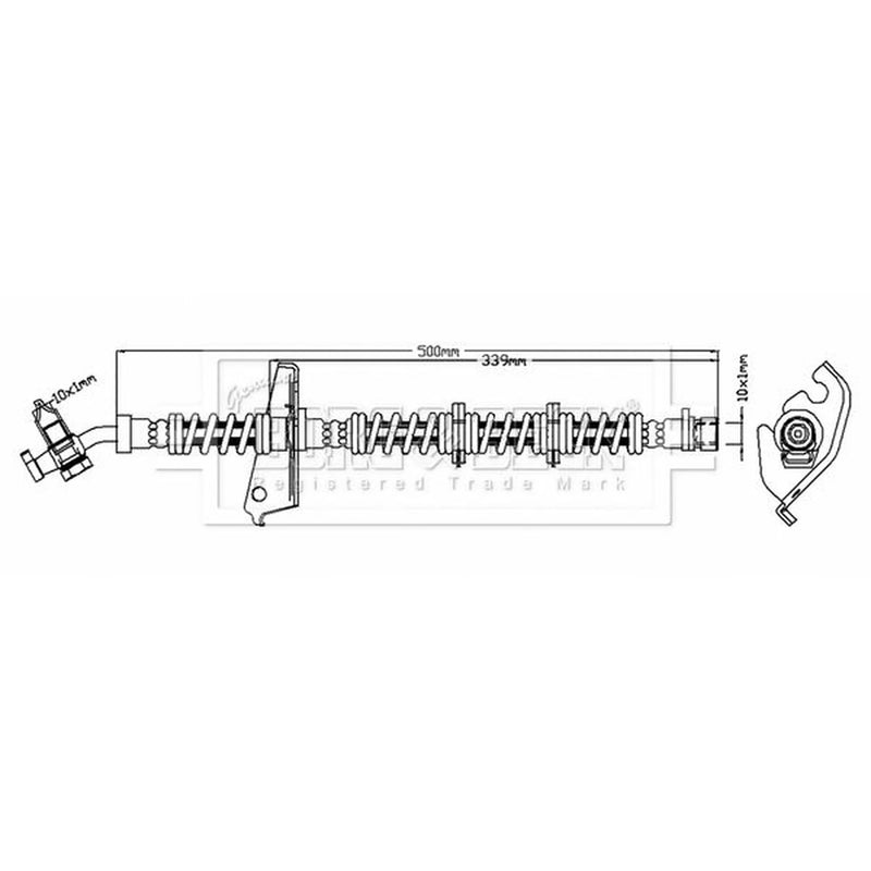 Borg & Beck Brake Hydraulic Hose Line Front BBH6802