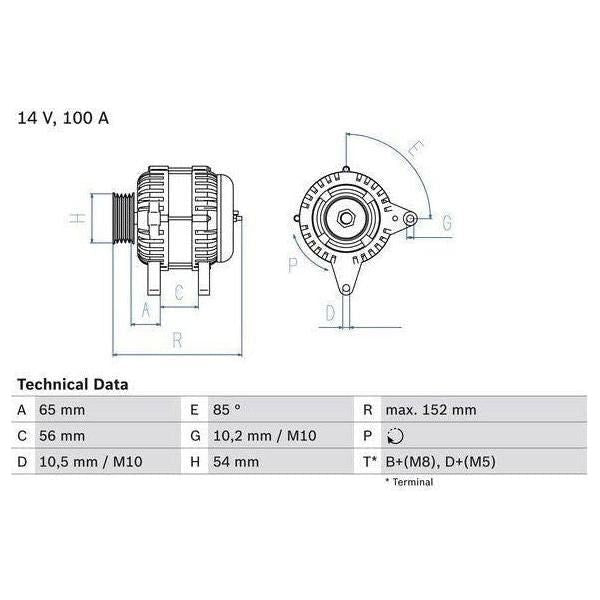 Bosch Reman Alternator 4727 0986047270 Bosch  - Town Parts