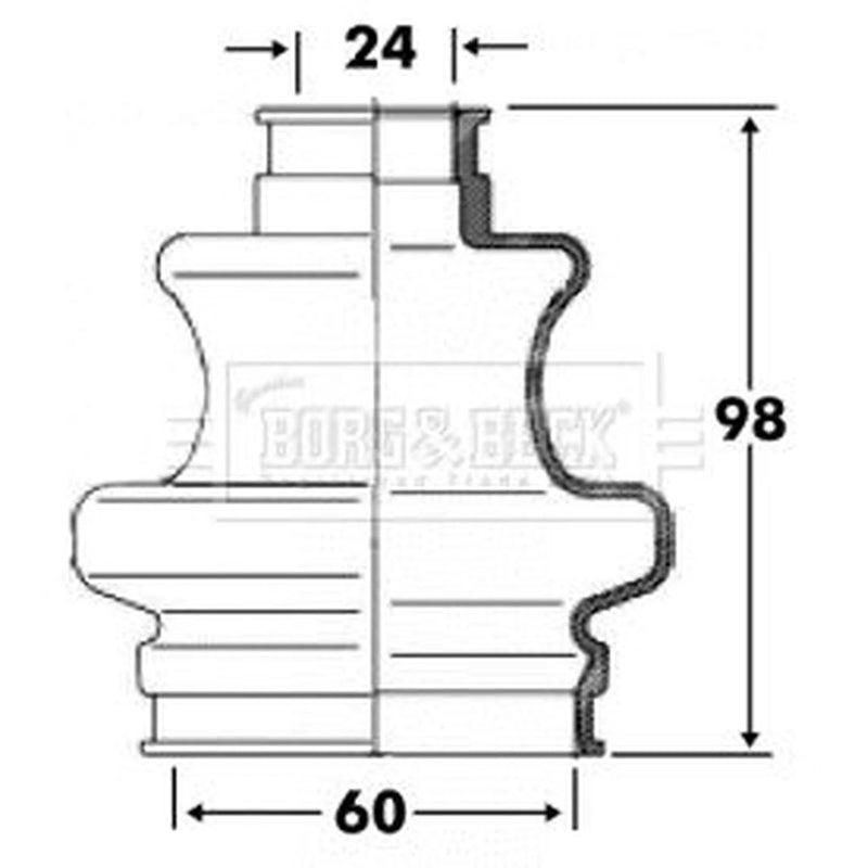 Borg & Beck Drive Shaft Bellow Kit Rear Left BCB6094