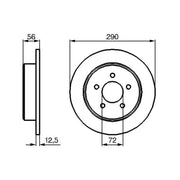 Bosch 2 x Solid Rear Brake Discs 0 986 479 102