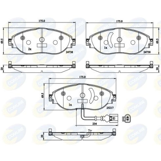 Comline 4 x Front Brake Pad Set CBP12201