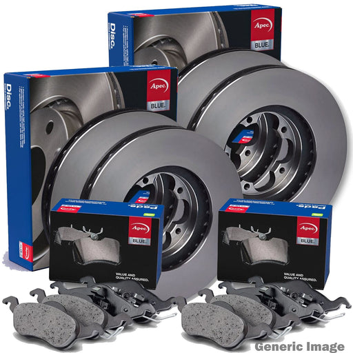 APEC Front & Rear Axle Brake Discs Set & Pads Braking Kit Fits Alfa Romeo 147 Brand - Town Parts