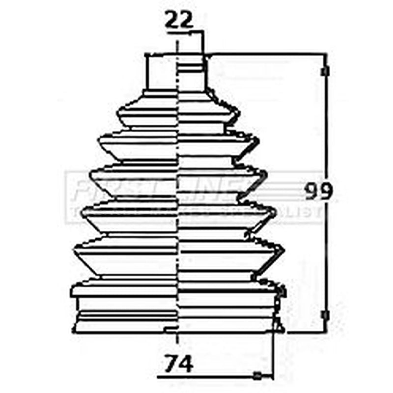 First Line Drive Shaft Bellow Kit Front Left Thermoplast FCB6142