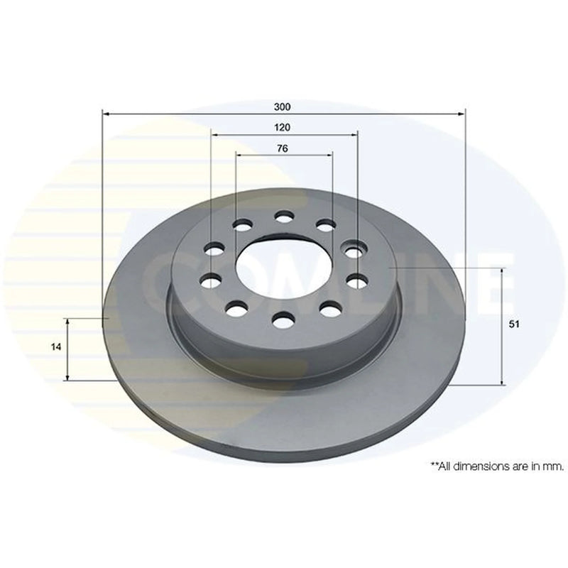 Comline 2 x Solid Rear Brake Discs ADC5347