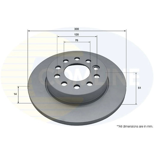 Comline 2 x Solid Rear Brake Discs ADC5347