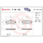 Brembo 4 x Rear Brake Pad Set P50132