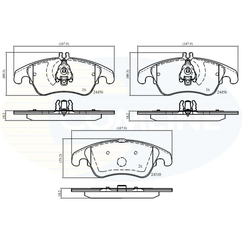 Comline 4 x Front Brake Pad Set CBP06037