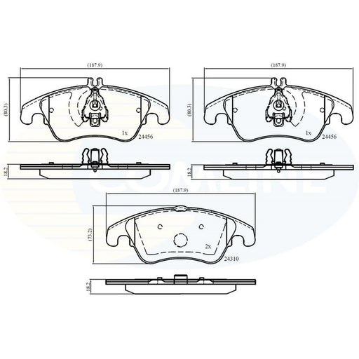 Comline 4 x Front Brake Pad Set CBP06037