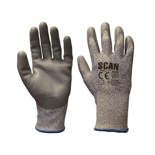 Scan Grey PU Coated Cut 5 Gloves - XXL (Size 11) - H3101-5