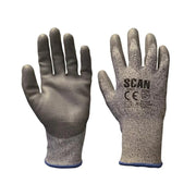 Scan Grey PU Coated Cut 5 Gloves - XXL (Size 11) - H3101-5