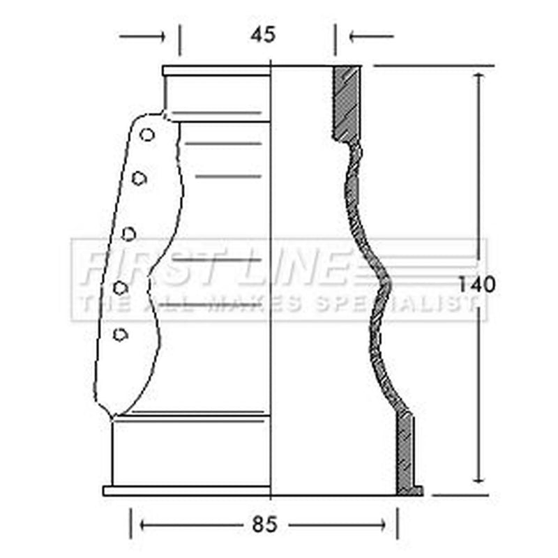 First Line Drive Shaft Bellow Kit Front Left FCB2122