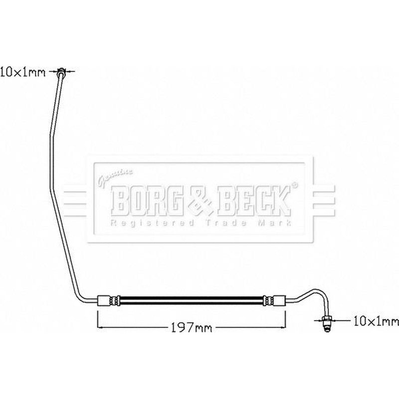 Borg & Beck Brake Hydraulic Hose Line Rear BBH8327