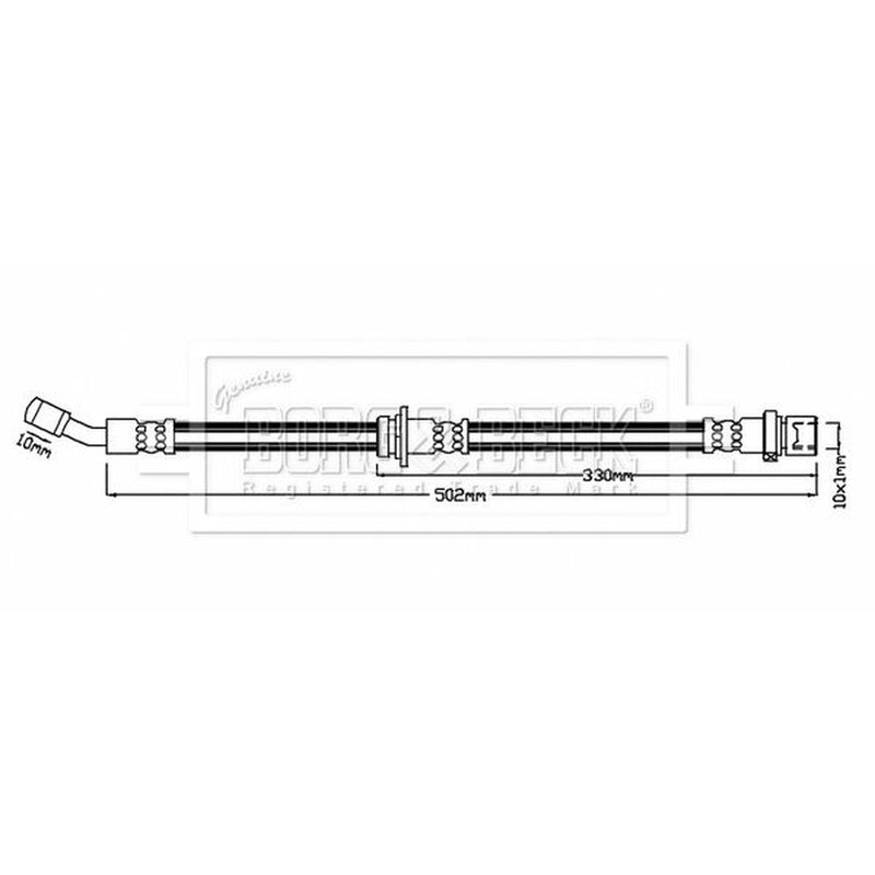 Borg & Beck Brake Hydraulic Hose Line Rear Left BBH8843