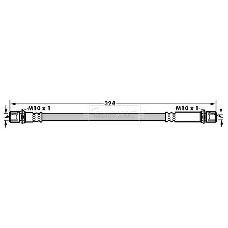 Borg & Beck Brake Hydraulic Hose Line Front Left BBH8103