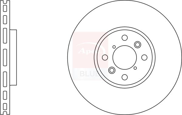 Apec 2 x Brake Disc Set Vented