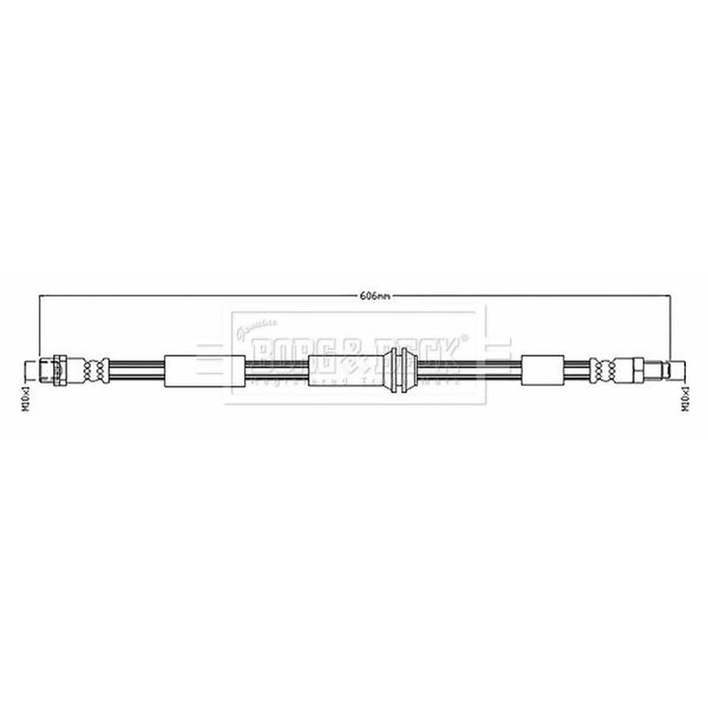 Borg & Beck Brake Hydraulic Hose Line Front Left BBH8896