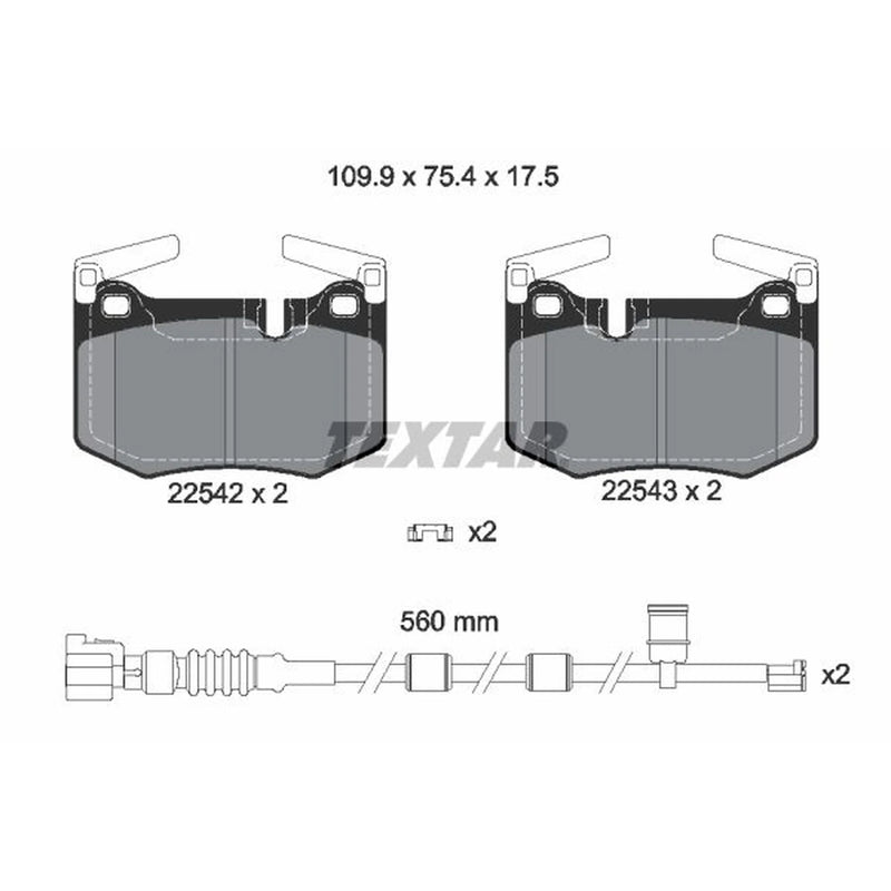 Textar Rear Brake Pad Set 2254201