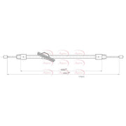 Apec Handbrake Cable Right Rear CAB1849