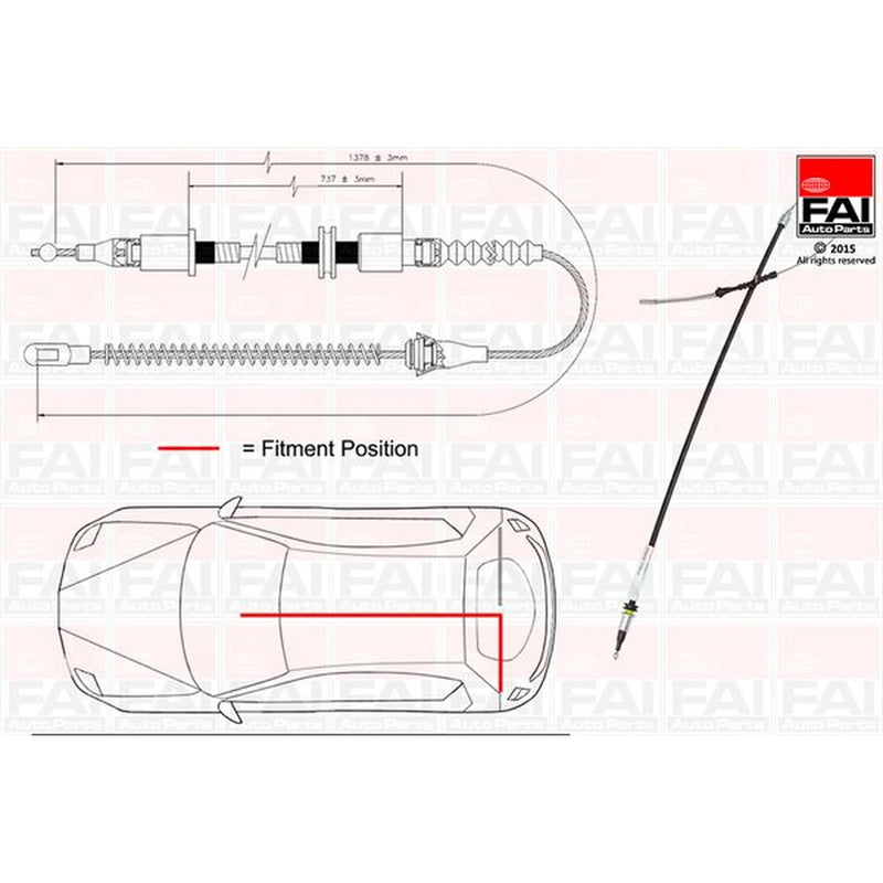 FAI Handbrake Cable Left Rear FBC0080