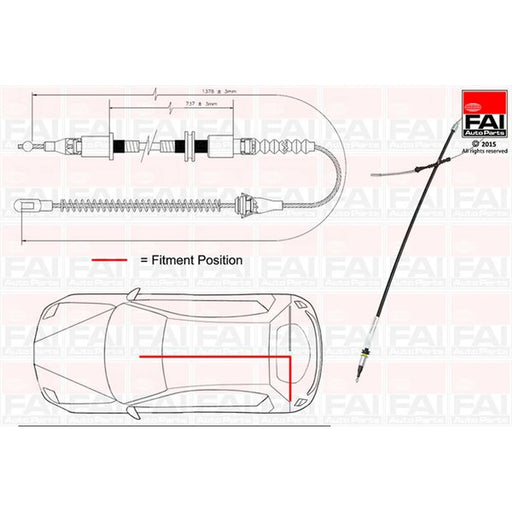 FAI Handbrake Cable Left Rear FBC0080