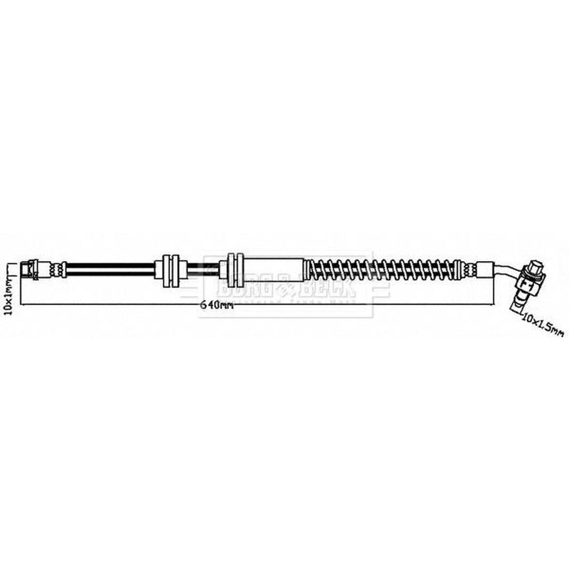 Borg & Beck Brake Hydraulic Hose Line Front Left BBH8394