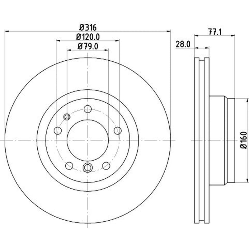 Mintex 2 x Internally Vented Front Brake Discs MDC832
