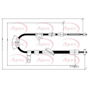 Apec Handbrake Cable Left Rear CAB1445