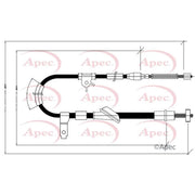 Apec Handbrake Cable Left Rear CAB1445