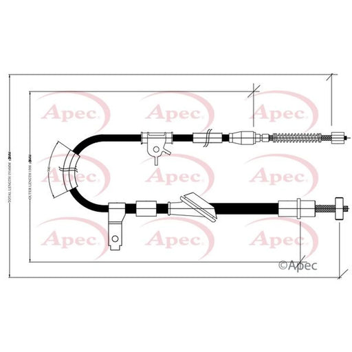 Apec Handbrake Cable Left Rear CAB1445