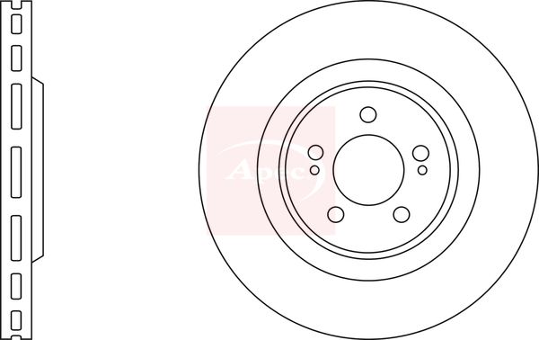 Apec 2 x Brake Disc Set Vented