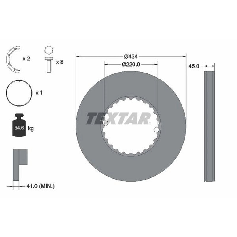 Textar 2 x Solid Rear Brake Discs 93272100