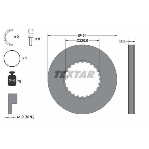 Textar 2 x Solid Rear Brake Discs 93272100