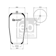 Febi Air Suspension Bellow 155mm Front Right 44587