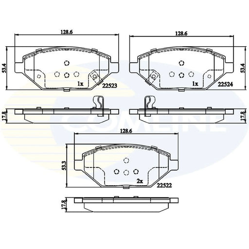 Comline 4 x Front Brake Pad Set CBP32325