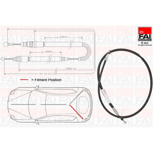 FAI Handbrake Cable Left Rear FBC0133