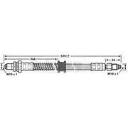 Borg & Beck Brake Hydraulic Hose Line Front Left BBH6983