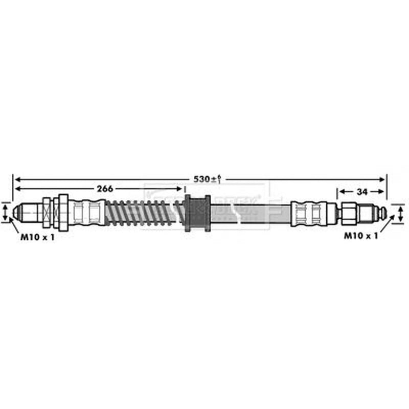 Borg & Beck Brake Hydraulic Hose Line Front Left BBH6983