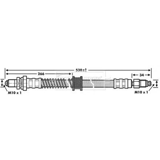 Borg & Beck Brake Hydraulic Hose Line Front Left BBH6983