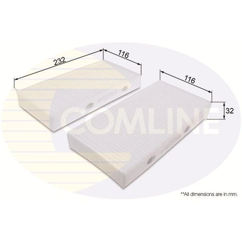 Comline Cabin Air Filter (Pollen Filter) EKF379-2