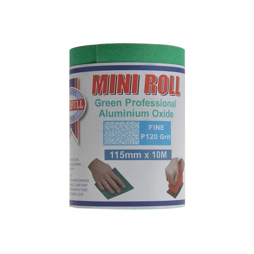 Faithfull Aluminium Oxide Sanding Paper Roll Green 115mm x 10m 120G