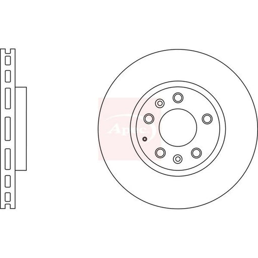 Apec 2 x Vented Front Brake Discs DSK2644