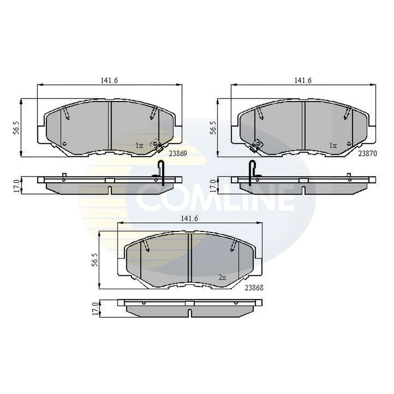 Comline 4 x Front Brake Pad Set CBP31194
