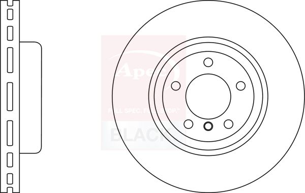 APEC Black 2 x Brake Disc Set Vented