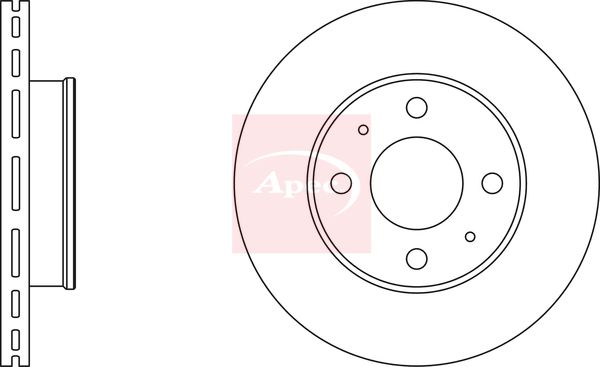 Apec 2 x Brake Disc Set Vented