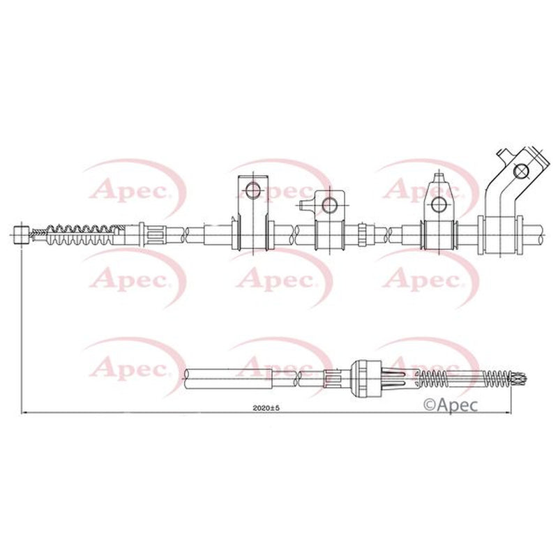 Apec Handbrake Cable Right Rear CAB1303
